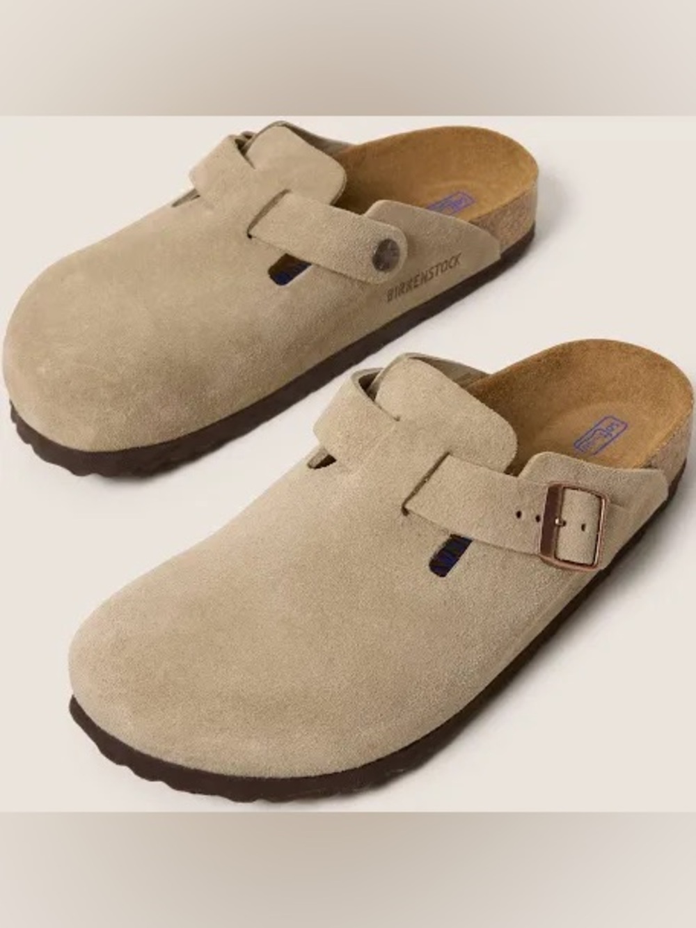 Birkenstock Boston Soft Footbed Clog Taupe Suede Size 42